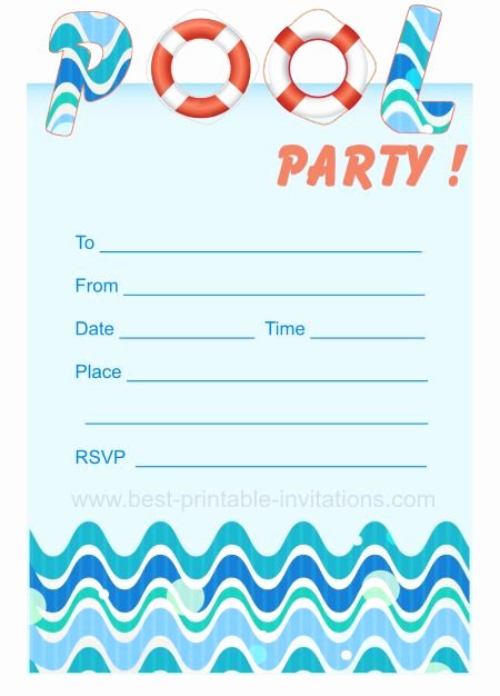 Pool Party Invite Template Free Luxury 45 Pool Party Invitations