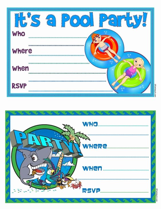 Pool Party Invite Template Free New Free Printable &quot;pool Party&quot; Invites