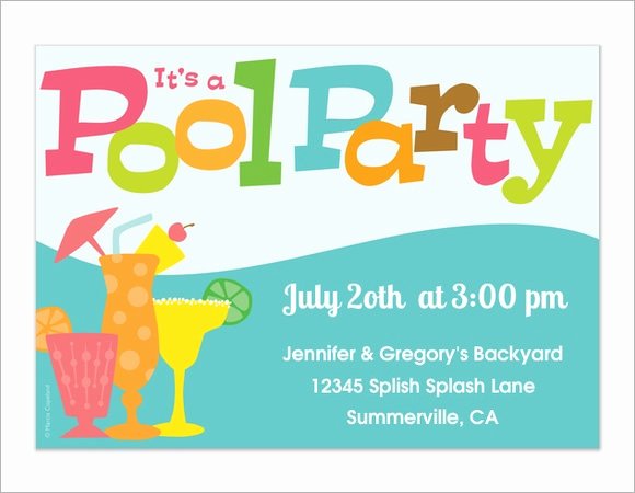 Pool Party Invite Template Free Unique 12 Sample Best Pool Party Invitations Word Psd Ai