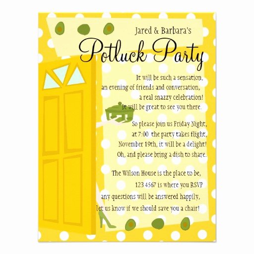 Potluck Party Invitation Wording Awesome Potluck Party 4 25x5 5 Paper Invitation Card