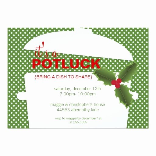 Potluck Party Invitation Wording Best Of Holiday Potluck Dinner Party Invitation Card