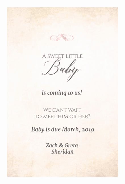 Pregnancy Announcement Cards Free Template Inspirational Sweet Secret Pregnancy Announcement Template Free