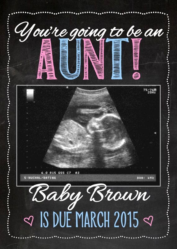 Pregnancy Announcement Cards Free Template Unique Printable Pregnancy Announcement Card for Aunt to Be