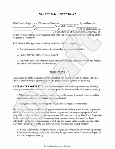 Prenuptial Agreement Massachusetts Sample Unique Prenuptial Agreement form with Sample Prenup Agreement