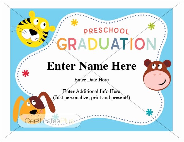 Preschool Diploma Template Word Elegant 14 Preschool Graduation Certificate Designs &amp; Templates