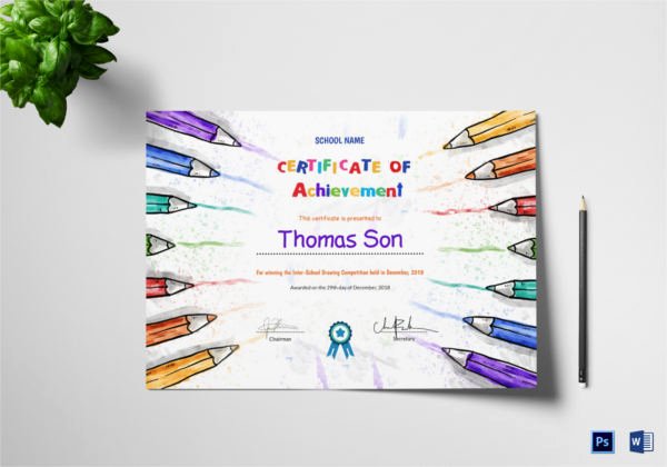 Preschool Diploma Template Word Lovely Certificate Of Achievement Templates 11 Word Pdf Psd