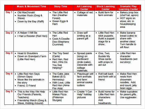 Preschool Lesson Plan Examples New Sample Preschool Lesson Plan 10 Pdf Word formats