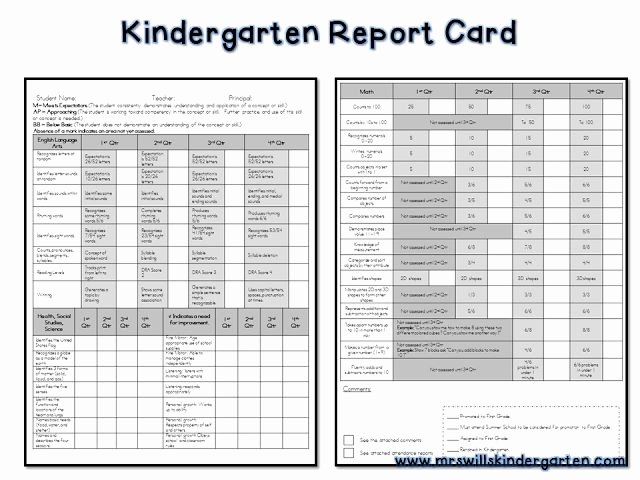 Preschool Progress Reports Templates Beautiful Free Report Card Template assessment