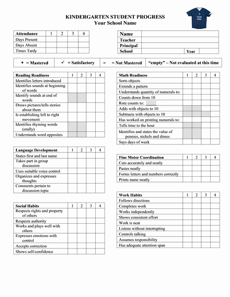 Preschool Progress Reports Templates Fresh Best S Of Progress Report forms Template Printable