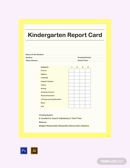 Preschool Report Card Template Luxury Free Kindergarten Quarterly Report Card Template Download