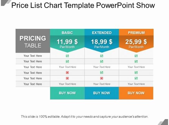 Price List Design Template Awesome Price List Chart Template Powerpoint Show