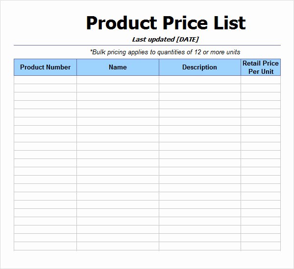 Price List Design Template New Price List Design Templates Word Excel Pdf formats