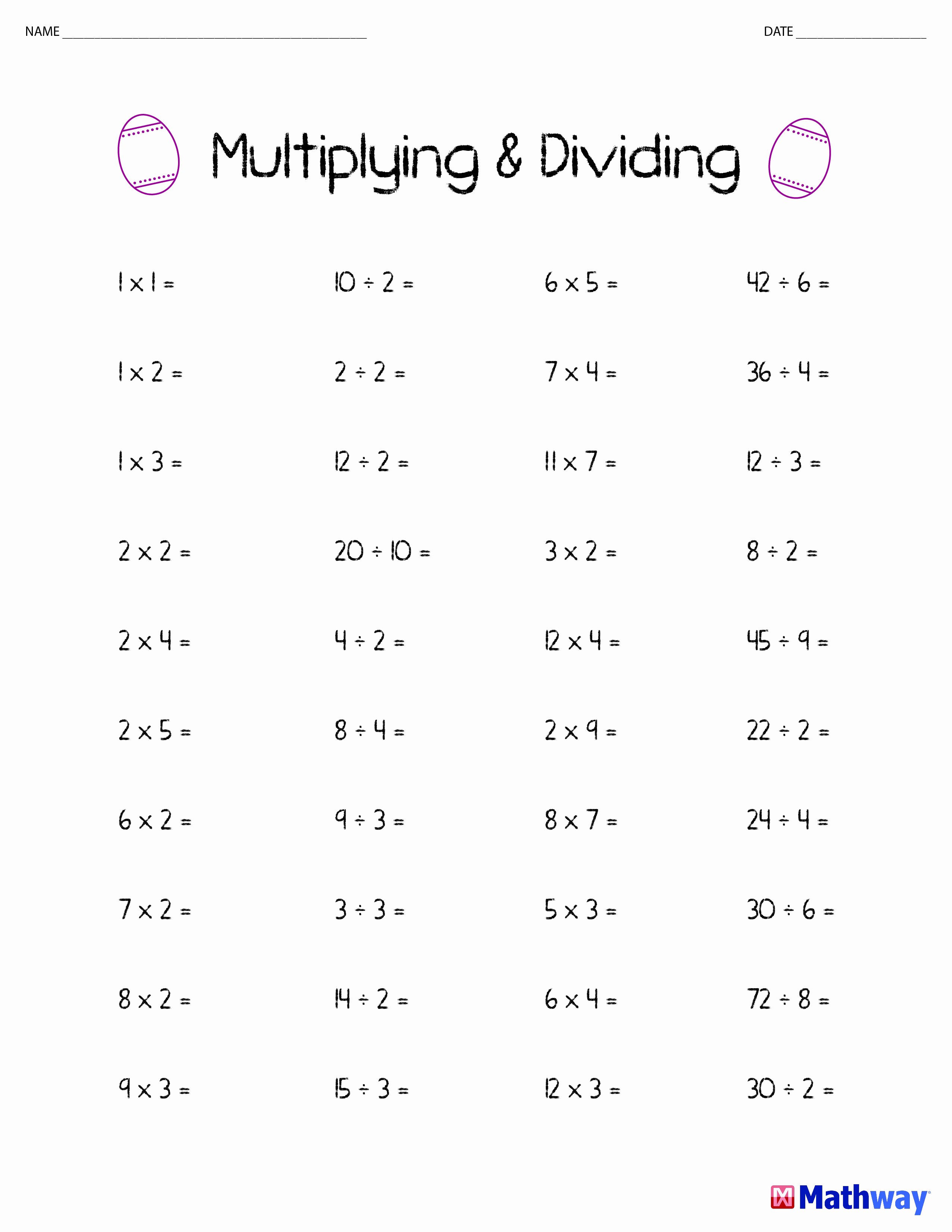 Print Out Algebra Worksheets Lovely Need some Additionl Practice with Multiplying and Dividing