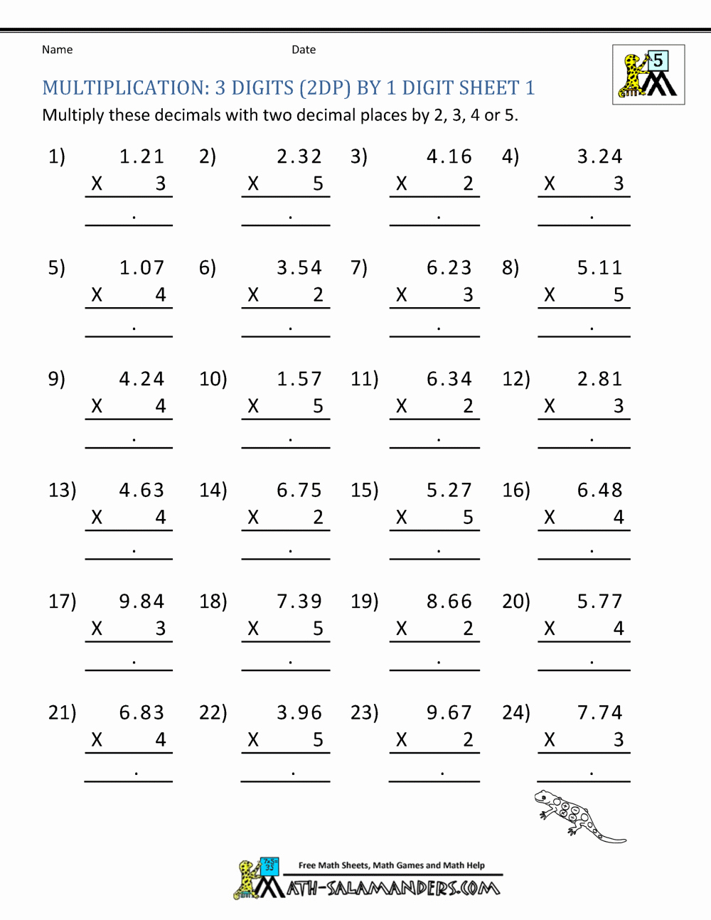 Print Out Algebra Worksheets Luxury Printable Multiplication Sheet 5th Grade