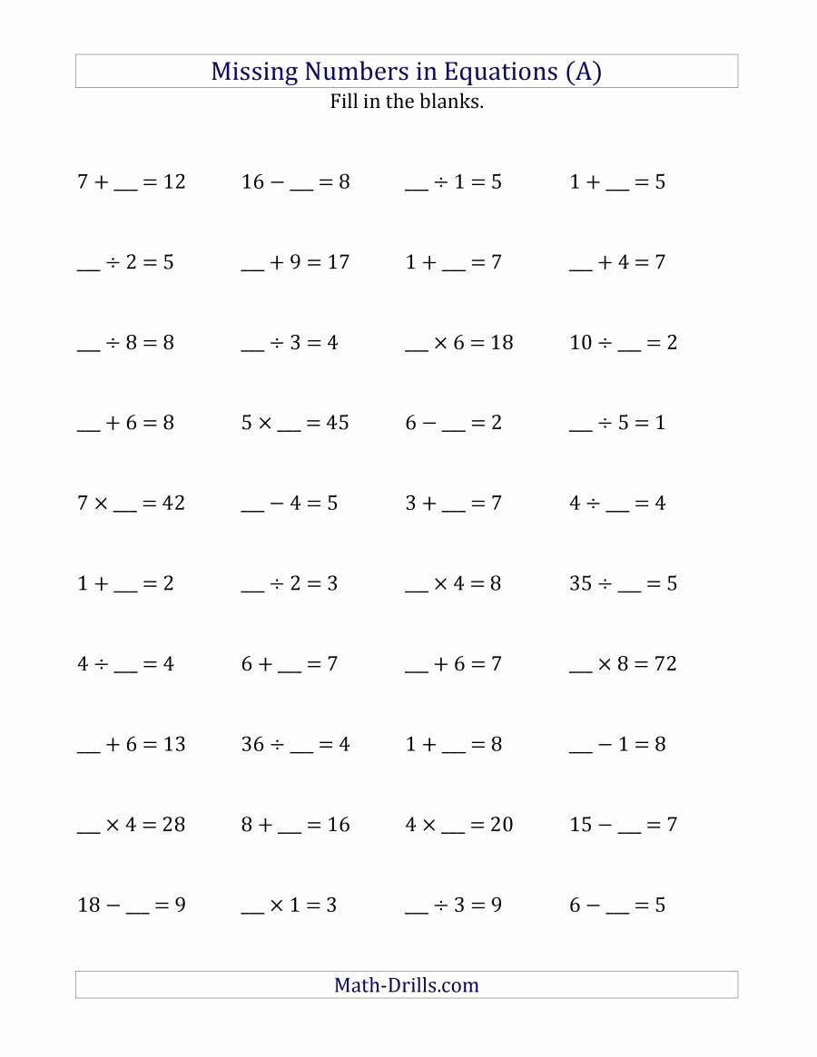 Print Out Algebra Worksheets New Math Drills