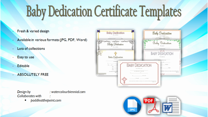 Printable Baby Dedication Certificate Awesome 7 Free Printable Baby Dedication Certificate Templates Free