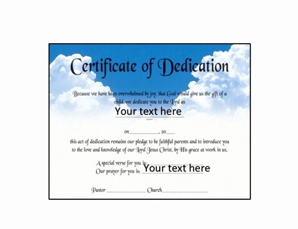 Printable Baby Dedication Certificate Fresh 50 Free Baby Dedication Certificate Templates Printable