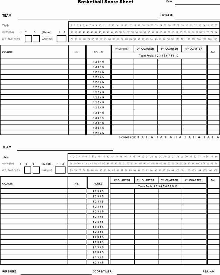 Printable Basketball Score Sheet Best Of 5 Basketball Score Sheet Templates Word Excel Templates