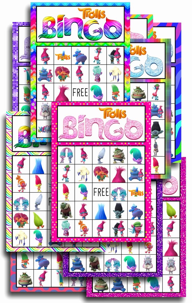 Printable Bingo Calling Cards Elegant Trolls Free Printable Bingo Cards Trolls Birthday Party