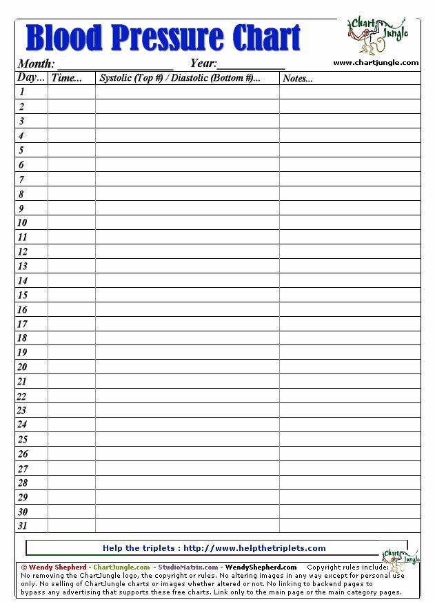 Printable Blood Pressure Charts For Adults Servicehor