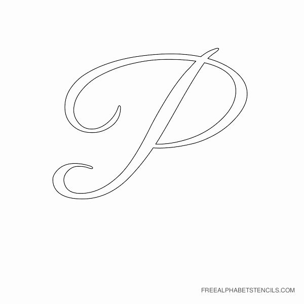 Printable Cursive Letter Stencils Lovely Cursive Letter Alphabet Stencil P