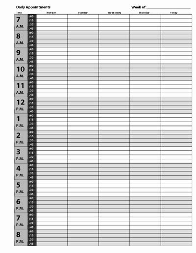 Printable Daily Appointment Calendar Luxury Printable Appointment Book Template