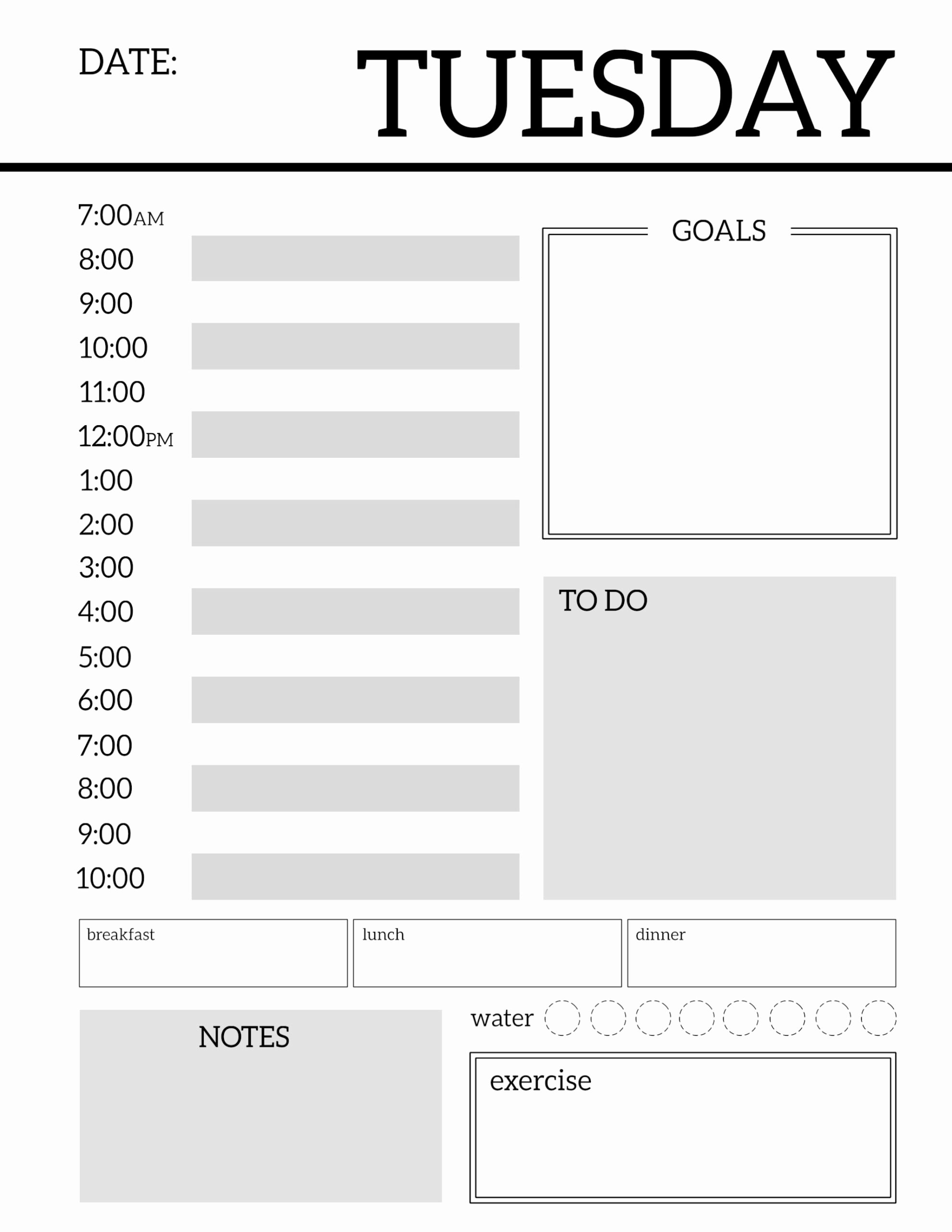 Printable Daily Calendar Pages Best Of Daily Planner Printable Template Sheets Paper Trail Design