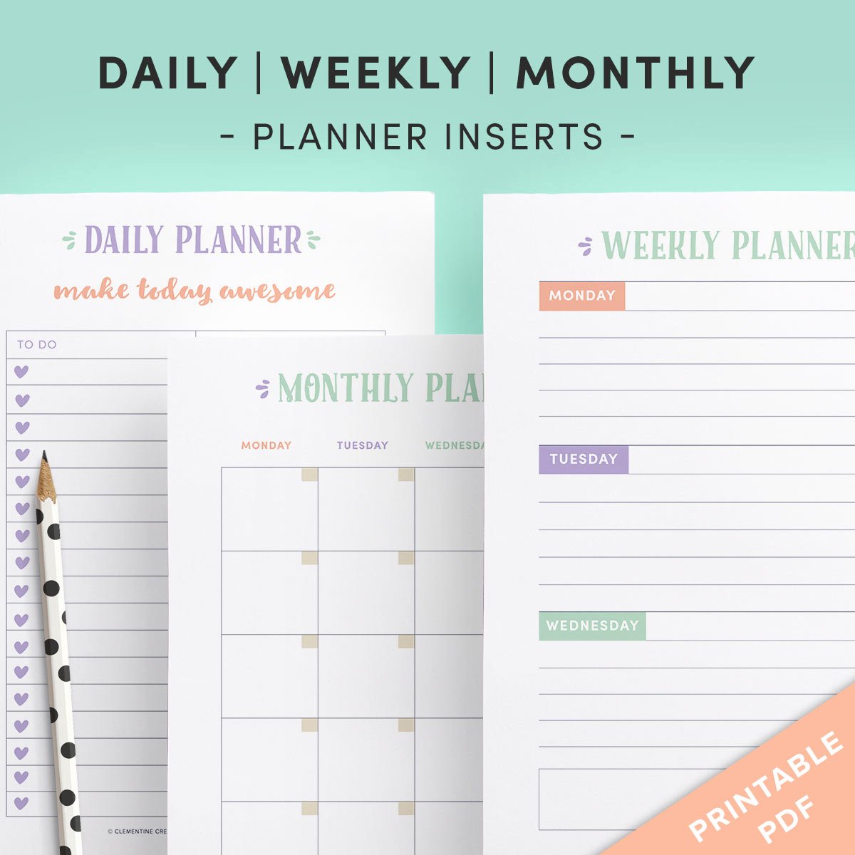 Printable Daily Calendar Pages Lovely Printable Daily Weekly and Monthly Planner Inserts