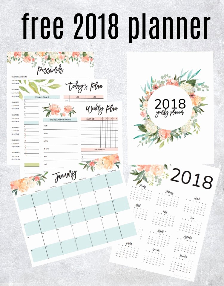 Printable Daily Calendar Pages New Get Your Free 2018 Printable Planner with Daily Weekly