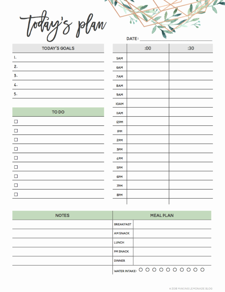 Printable Daily Calendar Template Luxury Get organized with Our Free Printable 2019 Planner