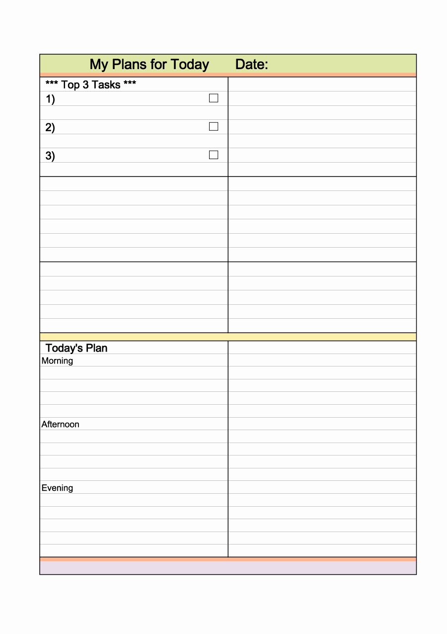 Printable Daily Calendar Template New 47 Printable Daily Planner Templates Free In Word Excel Pdf
