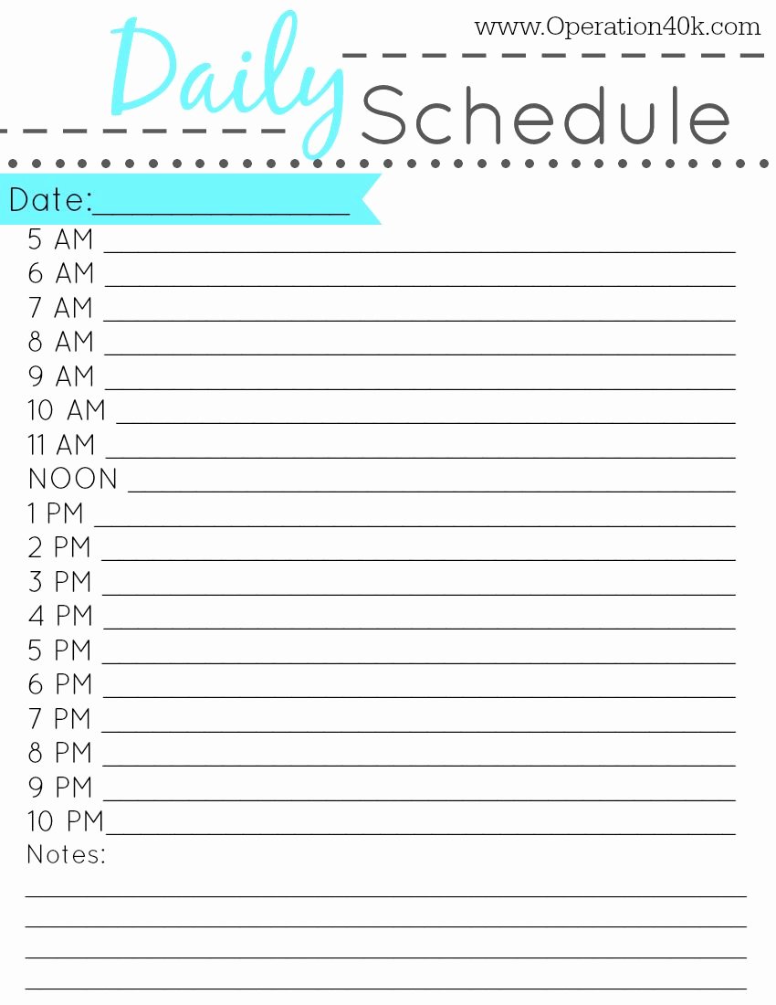 Printable Daily Calendar Template New Free Printable Daily Schedule Tips