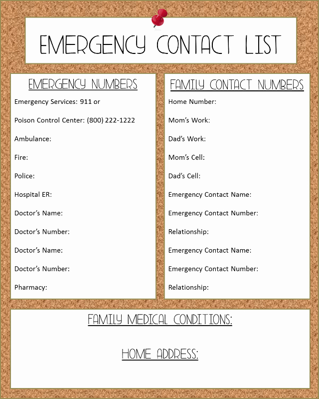 Printable Emergency Contact List New How to Stock A First Aid Kit Grace and Good Eats