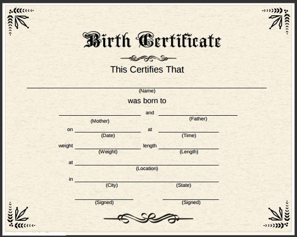 Printable Fake Birth Certificates Fresh Birth Certificate Template 38 Word Pdf Psd Ai