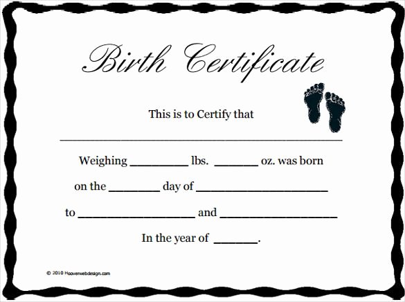 Printable Fake Birth Certificates New Printable Blank Baby Birth Certificate Template Download