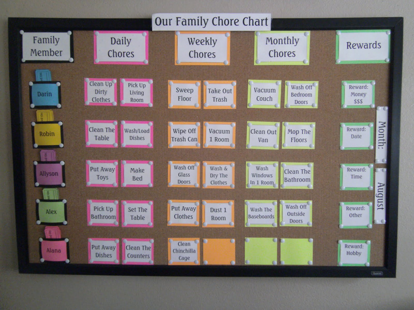 Printable Family Chore Chart Awesome Robbygurl S Creations Family Chore Chart