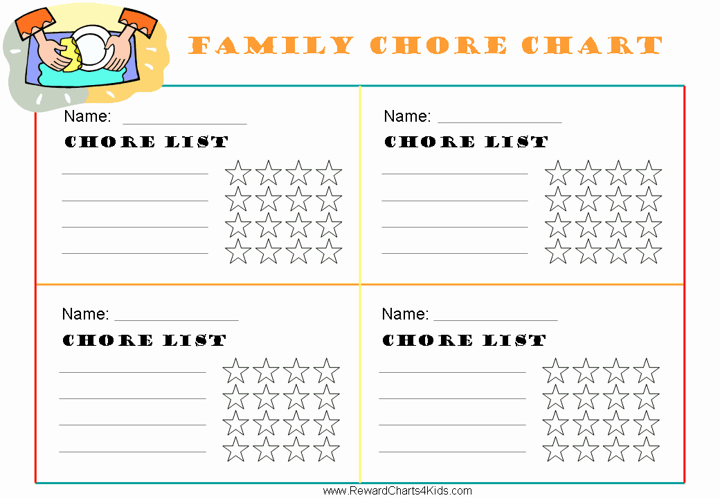 Printable Family Chore Chart Elegant Free Family Chore Chart