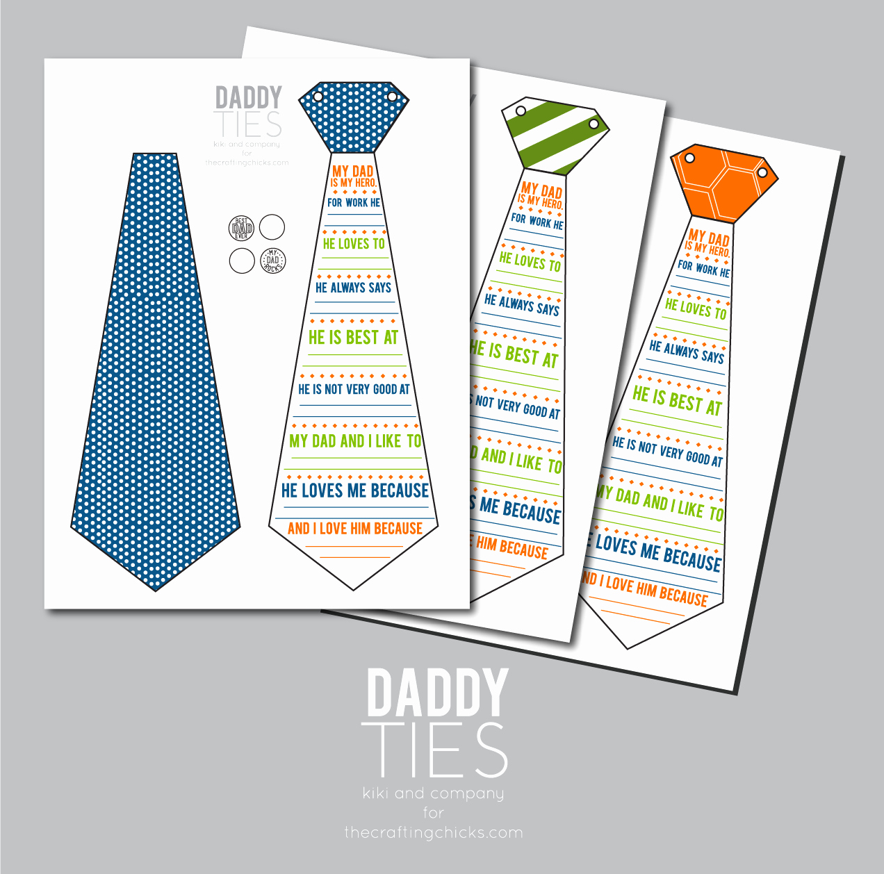 Printable Fathers Day Tie Lovely Daddy Ties Free Father S Day Printable the Crafting Chicks