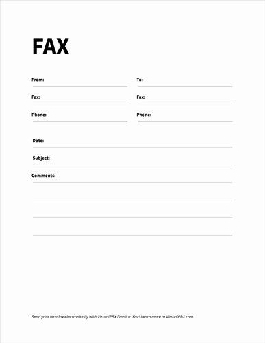 Printable Fax Cover Page Lovely Free Fax Cover Sheet Templates Fice Fax or Virtualpbx