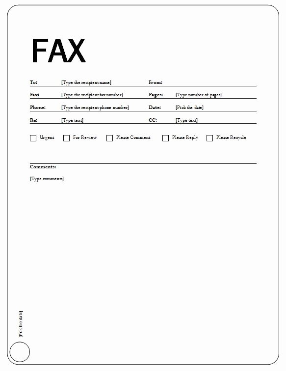 Printable Fax Cover Page Unique Fax Cover Sheet