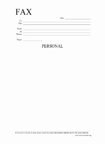 Printable Fax Cover Sheet Unique Personal Fax Cover Sheet