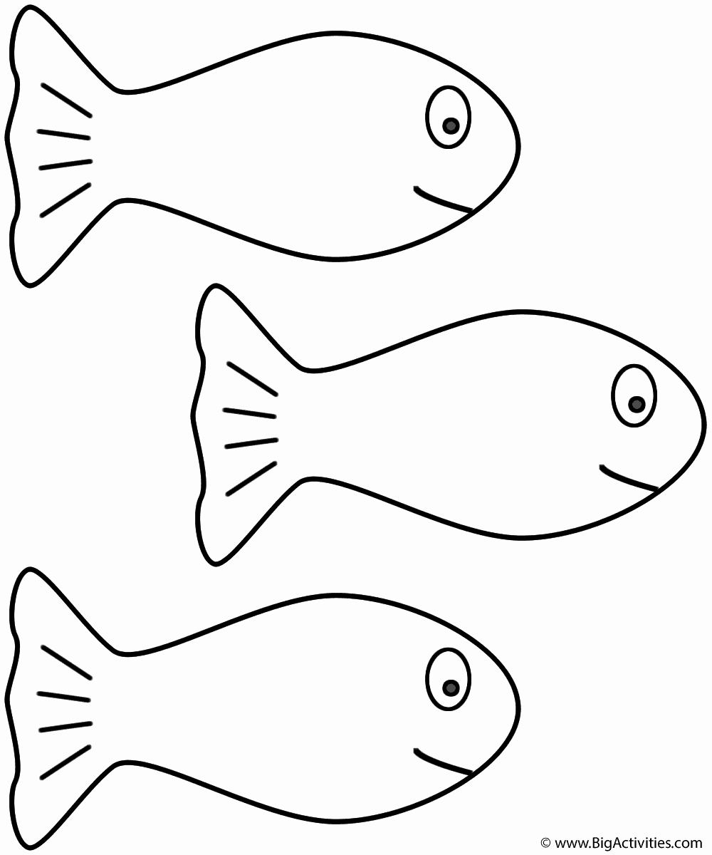 Printable Fish Colouring Pages Fresh Three Goldfish Coloring Page Fish
