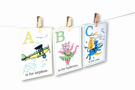 Printable Flashcards for Babies Inspirational Digital Retro Baby Abc Flashcards Printable Alphabet Nursery