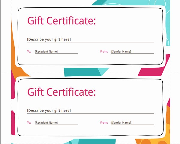Printable Gift Certificates Templates Free Awesome Printable Gift Certificate Templates