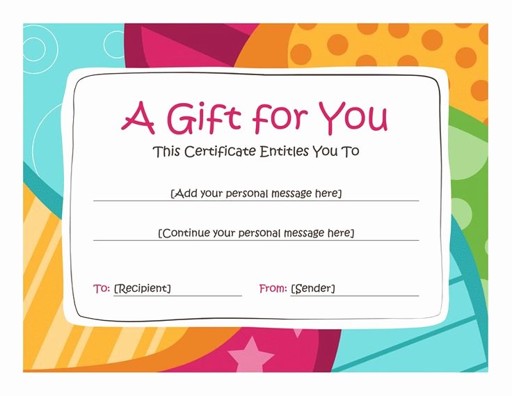 Printable Gift Certificates Templates Free Unique Birthday T Certificate Template