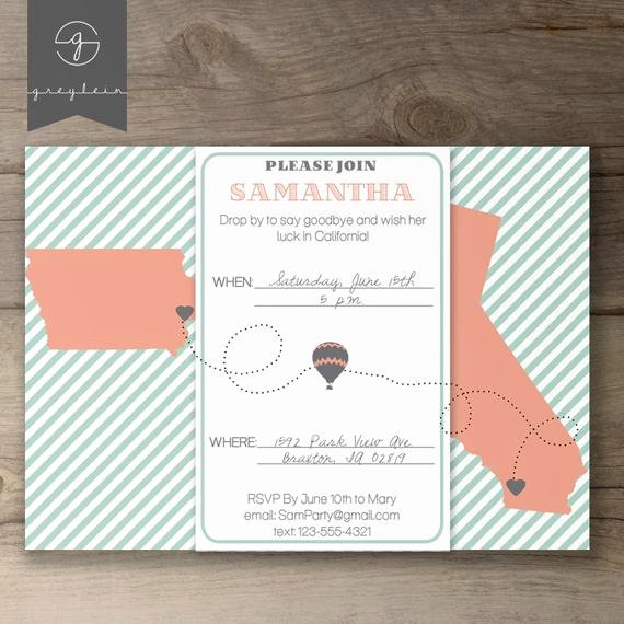 Printable Going Away Cards Best Of Moving Going Away Party Invitations Invites by Greylein