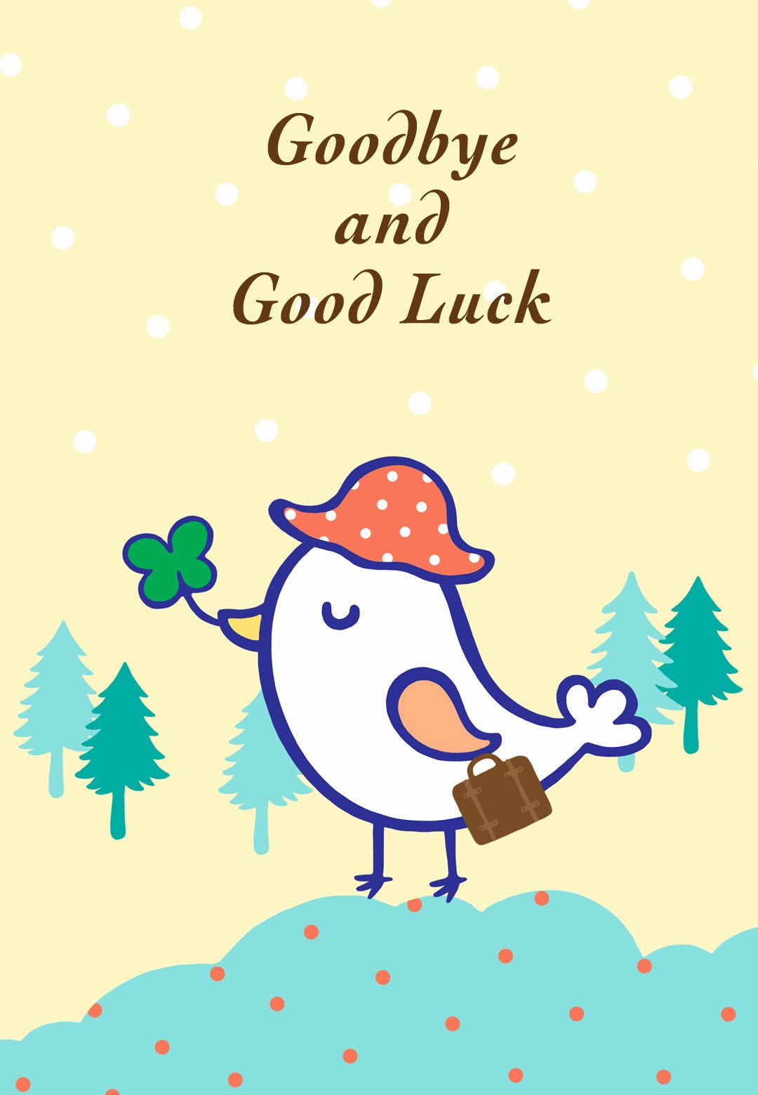 Printable Going Away Cards Elegant Goodbye and Good Luck Farewell Card Free