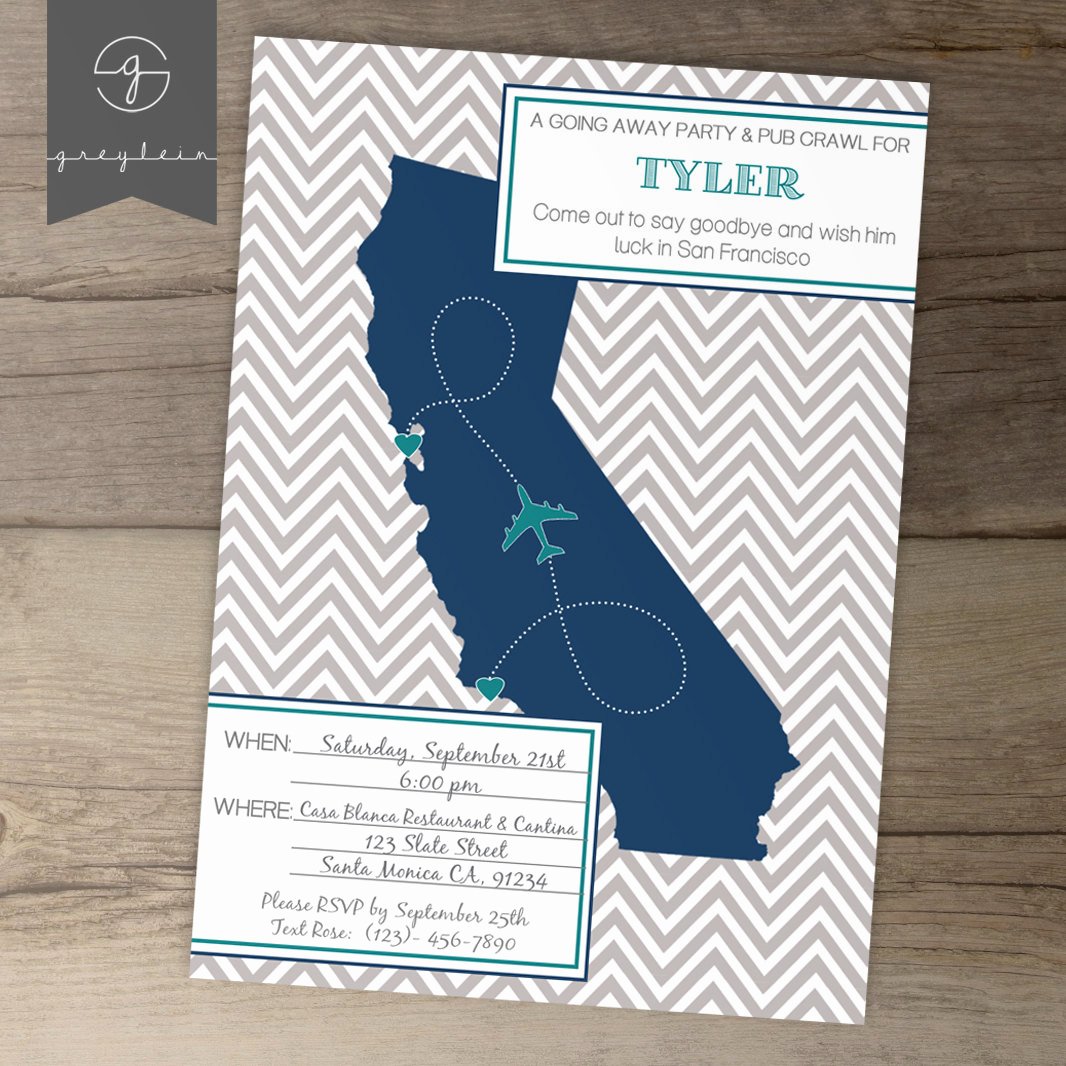 Printable Going Away Cards Unique Going Away Party Invitations Invites Single State by