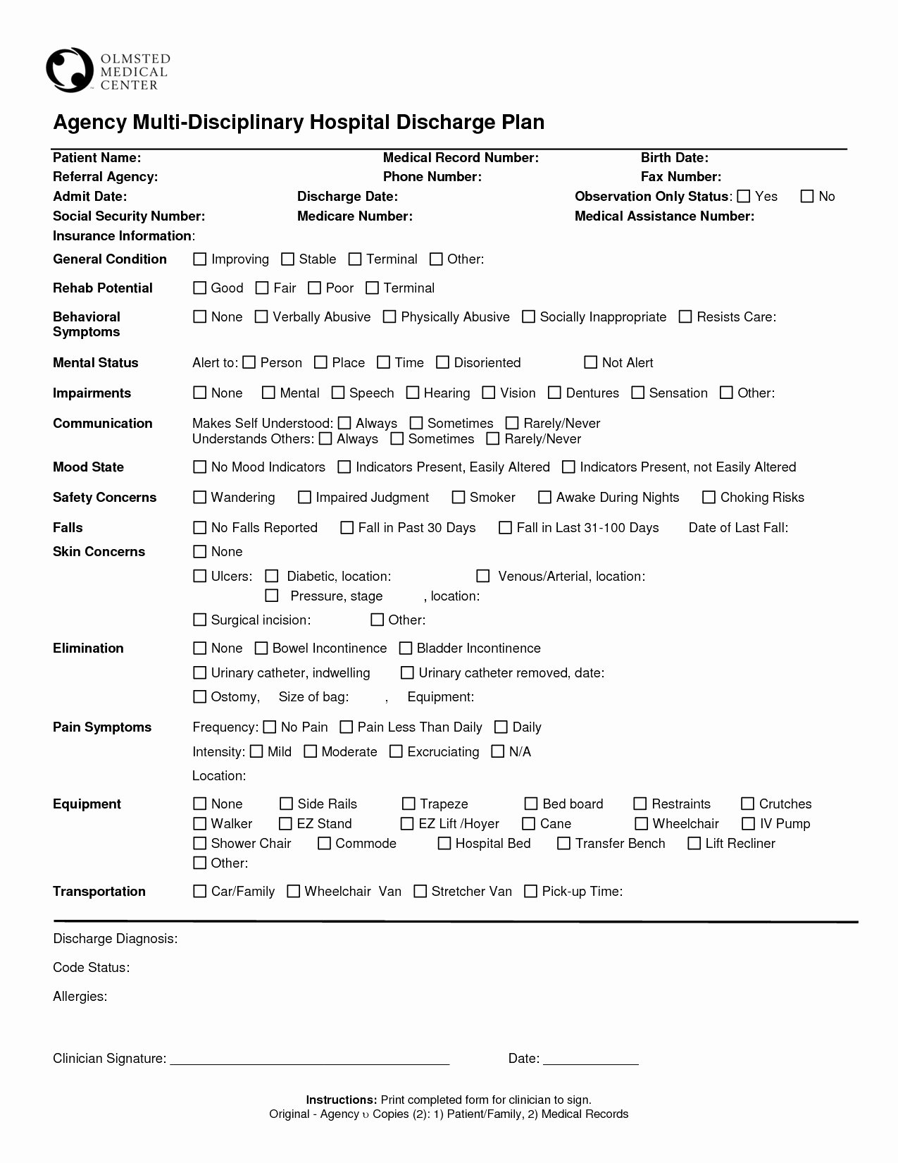 Printable Hospital Discharge Papers Fresh 10 Going and Beyond at Work Examples