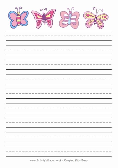 Printable Lined Paper for Kids Luxury 17 Best Images About 1 butterfly Stationary On Pinterest